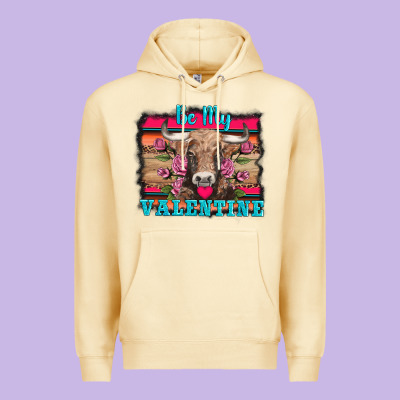 Be My Valentine With Cow Premium Hoodie Designed By Adodesignshop