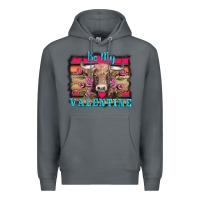 Rock be my valentine with cow Premium Hoodie - AdoDesignShop