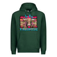 Sports Green be my valentine with cow Premium Hoodie - AdoDesignShop