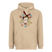 Mushroom charolais calf with christmas lights baby cow Heavyweight Hoodie - RanaPortraitStore