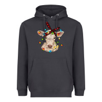 Smoke charolais calf with christmas lights baby cow Heavyweight Hoodie - RanaPortraitStore