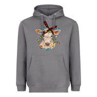Storm charolais calf with christmas lights baby cow Heavyweight Hoodie - RanaPortraitStore