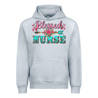 Heather Grey western blessed nurse pink floral arrow Urban Hoodie - BarkalooDesign