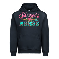 Navy western blessed nurse pink floral arrow Urban Hoodie - BarkalooDesign