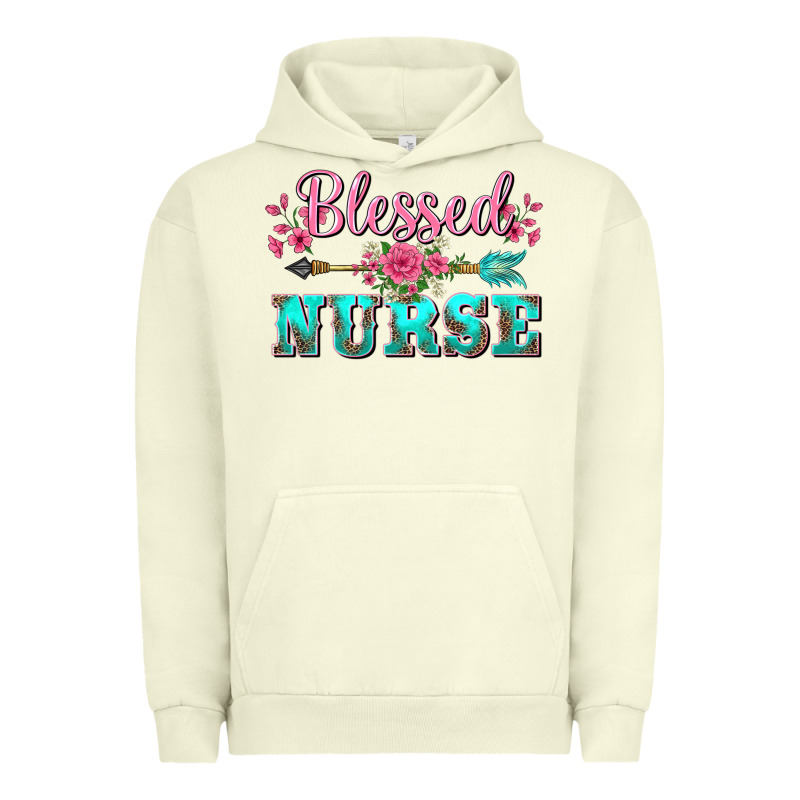Western Blessed Nurse Pink Floral Arrow Urban Hoodie by BarkalooDesign | Teevron