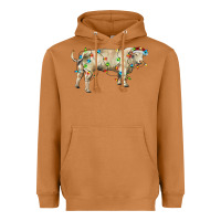 Meerkat Charolais bull with christmas lights Heavyweight Hoodie - RanaPortraitStore