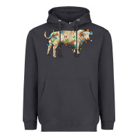Smoke Charolais bull with christmas lights Heavyweight Hoodie - RanaPortraitStore