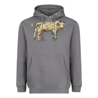 Storm Charolais bull with christmas lights Heavyweight Hoodie - RanaPortraitStore