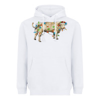 White Charolais bull with christmas lights Heavyweight Hoodie - RanaPortraitStore