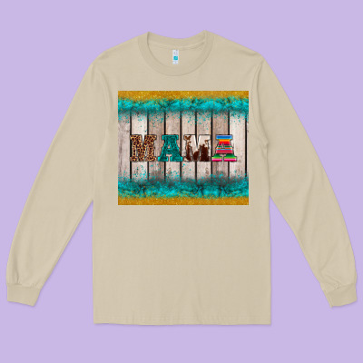 Western Turquoise Mama Long Sleeve Tee Designed By Barkaloodesign