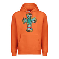 Carrot cross with leopard sunflower gemstone serape cowhide Premium Hoodie - Artiststas