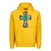 Lemon cross with leopard sunflower gemstone serape cowhide Premium Hoodie - Artiststas