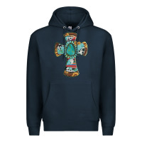 Navy cross with leopard sunflower gemstone serape cowhide Premium Hoodie - Artiststas
