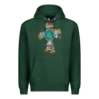 Sports Green cross with leopard sunflower gemstone serape cowhide Premium Hoodie - Artiststas