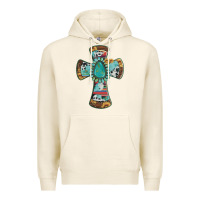 Tofu cross with leopard sunflower gemstone serape cowhide Premium Hoodie - Artiststas