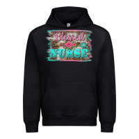 Black western blessed nurse pink floral arrow  background Urban Hoodie - BarkalooDesign