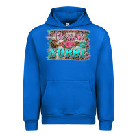 Cobalt western blessed nurse pink floral arrow  background Urban Hoodie - BarkalooDesign