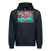 Navy western blessed nurse pink floral arrow  background Urban Hoodie - BarkalooDesign