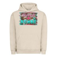 Pigment French Oak western blessed nurse pink floral arrow  background Urban Hoodie - BarkalooDesign