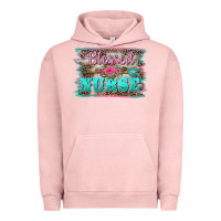 Pigment Salmon western blessed nurse pink floral arrow  background Urban Hoodie - BarkalooDesign