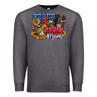Charcoal Heather Proud army mom 4th of july Premium Sweatshirt - CowGirlArtShop