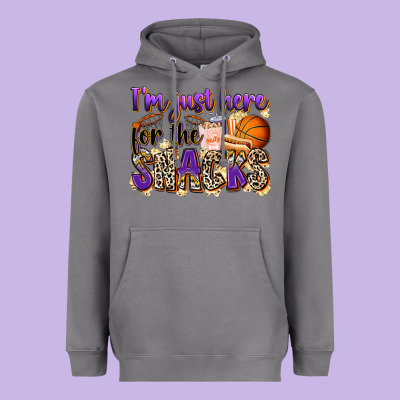 I'm Just Here For The Snacks Basketball Heavyweight Hoodie Designed By Zillion Design Studio