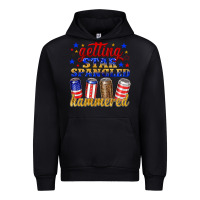 Foreset Green getting star spangled hammered Urban Hoodie - NancyCooperArtShop