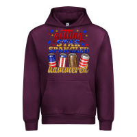 Mauve Wine getting star spangled hammered Urban Hoodie - NancyCooperArtShop