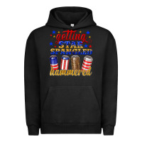 Pigment Black getting star spangled hammered Urban Hoodie - NancyCooperArtShop