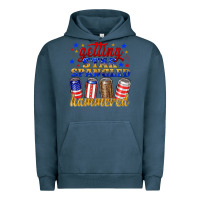 Pigment Midnight Navy getting star spangled hammered Urban Hoodie - NancyCooperArtShop