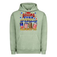 Pigment Oil Green getting star spangled hammered Urban Hoodie - NancyCooperArtShop