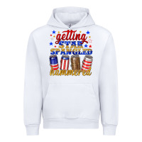White getting star spangled hammered Urban Hoodie - NancyCooperArtShop