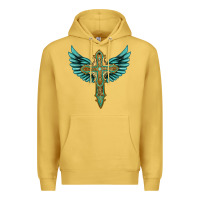 Antique Gold wing cross Premium Hoodie - Artiststas