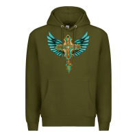 Army Green wing cross Premium Hoodie - Artiststas