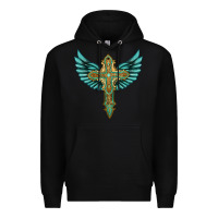 Black wing cross Premium Hoodie - Artiststas