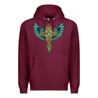 Burgundy wing cross Premium Hoodie - Artiststas