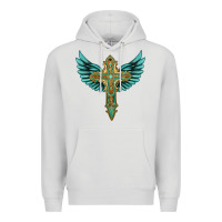 Dove Grey wing cross Premium Hoodie - Artiststas