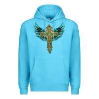 Ocean Blue wing cross Premium Hoodie - Artiststas
