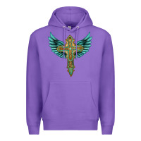 Purple wing cross Premium Hoodie - Artiststas