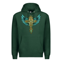 Sports Green wing cross Premium Hoodie - Artiststas