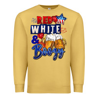 Antique Gold Red white and boozy 4th of july Premium Sweatshirt - CowGirlArtShop