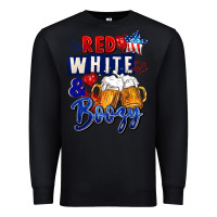 Black Red white and boozy 4th of july Premium Sweatshirt - CowGirlArtShop