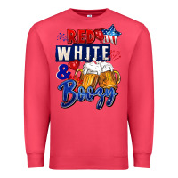 Cardinal Red white and boozy 4th of july Premium Sweatshirt - CowGirlArtShop