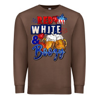 Chestnut Red white and boozy 4th of july Premium Sweatshirt - CowGirlArtShop