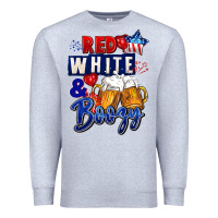 Heather Grey Red white and boozy 4th of july Premium Sweatshirt - CowGirlArtShop