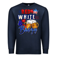 Navy Red white and boozy 4th of july Premium Sweatshirt - CowGirlArtShop
