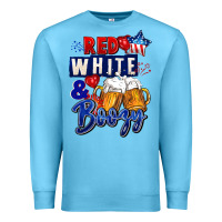 Ocean Blue Red white and boozy 4th of july Premium Sweatshirt - CowGirlArtShop