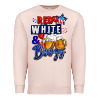 Pale Pink Red white and boozy 4th of july Premium Sweatshirt - CowGirlArtShop