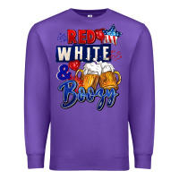 Purple Red white and boozy 4th of july Premium Sweatshirt - CowGirlArtShop