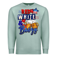 Seafoam Red white and boozy 4th of july Premium Sweatshirt - CowGirlArtShop